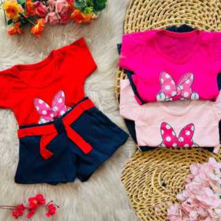 Conjunto de bebê menina verão roupa de bebê menina fofinha