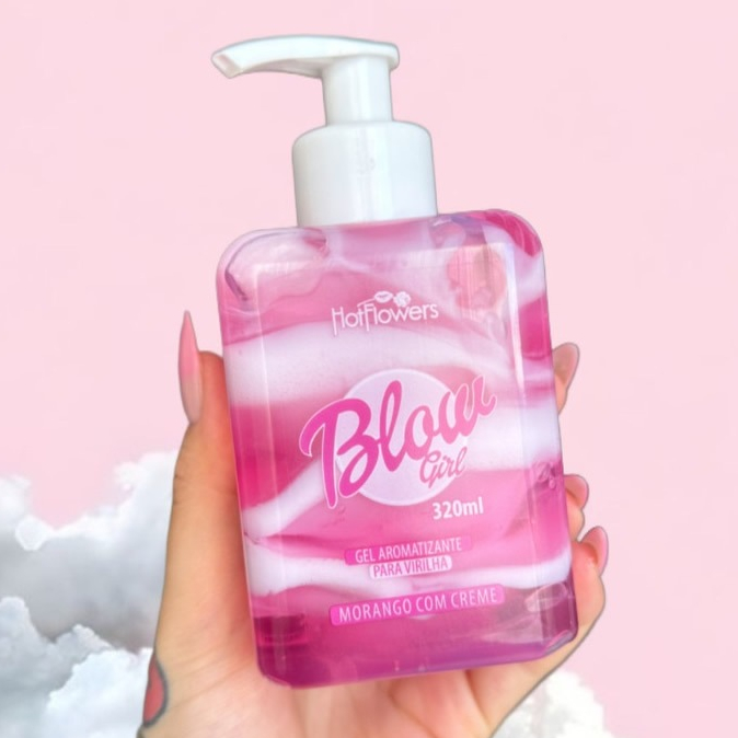 Blow Girl Gel Hidratante Com Aroma de Morango 320ml Hot Flowers