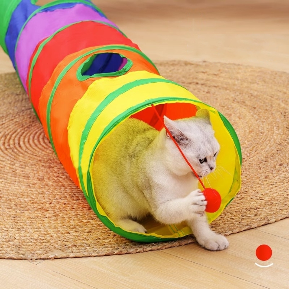 Brinquedo Para Pets Túnel Labirinto Para Gatos Colorido