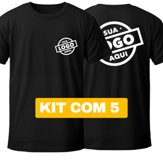 Kit 5 Camiseta Personalizada Nas Costas e Peito Com Sua Logo Ou Estampa Preferida 100% Algodão Uniforme Empresa em Oferta na Shopee