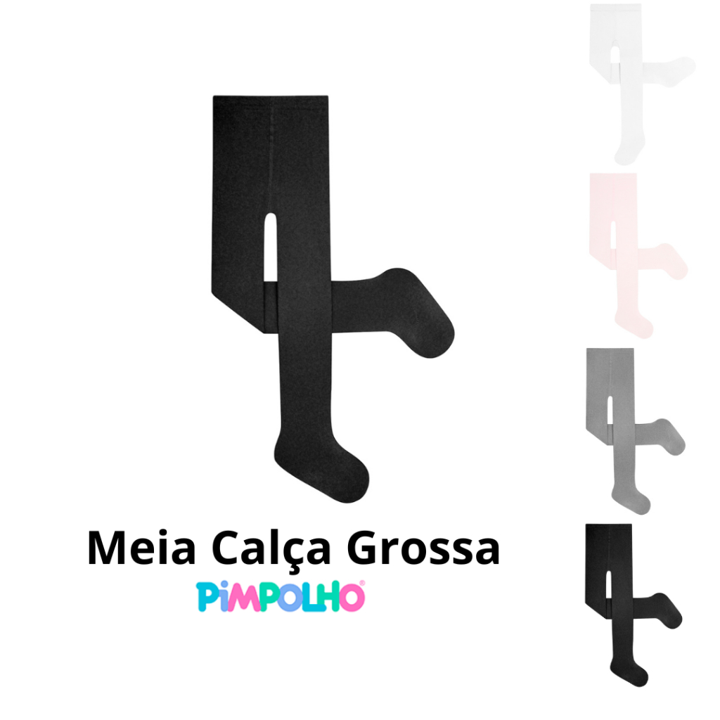 Meia Calça Grossa Infantil Menina de 6 a 8 anos Pimpolho