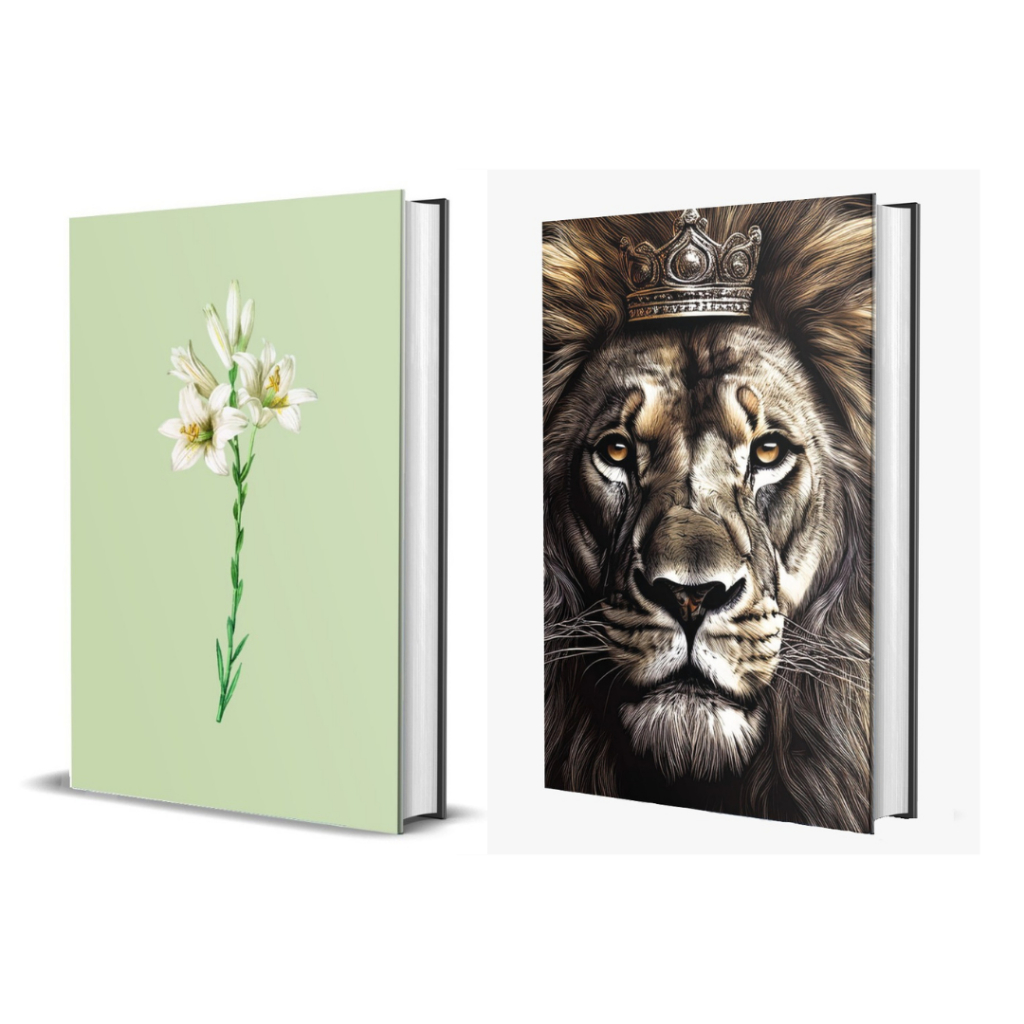 Kit 2 Bíblias Sagradas | NVI | Capa Dura Lirios + Capa Dura Leão Judá