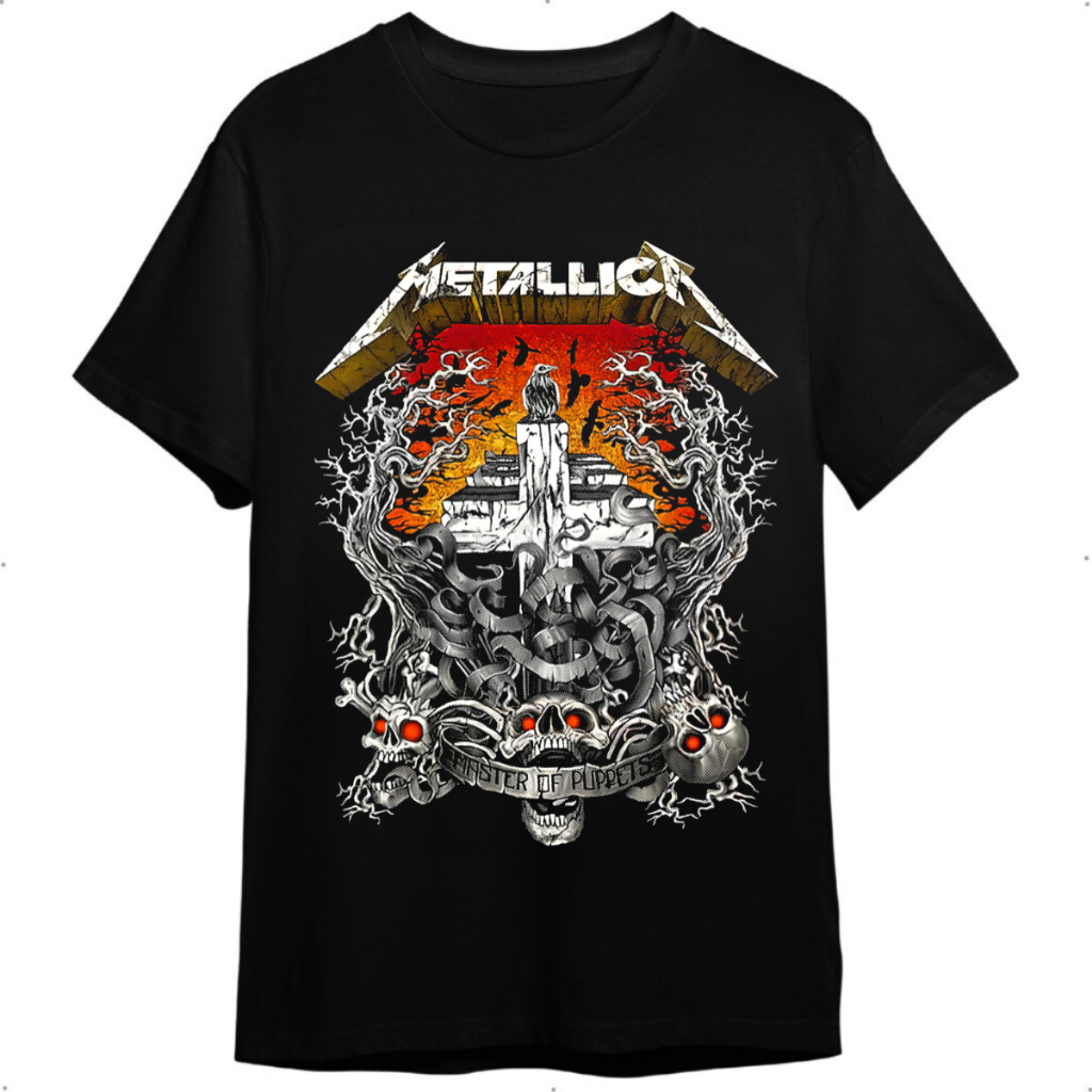 Camiseta Banda Rock Metallica Tshirt Estampado Camisa Básica Premium