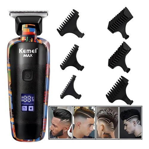 Máquina De Acabamento Cabelo e Barba Kemei MAX5090 Profissional Máquina De Corte Barbeador Elétrico