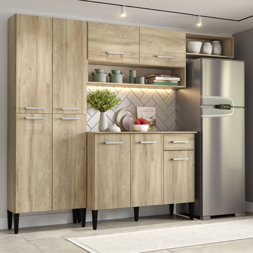 Cozinha Compacta Arizona Classic Com Armário E Balcão - Home & Living