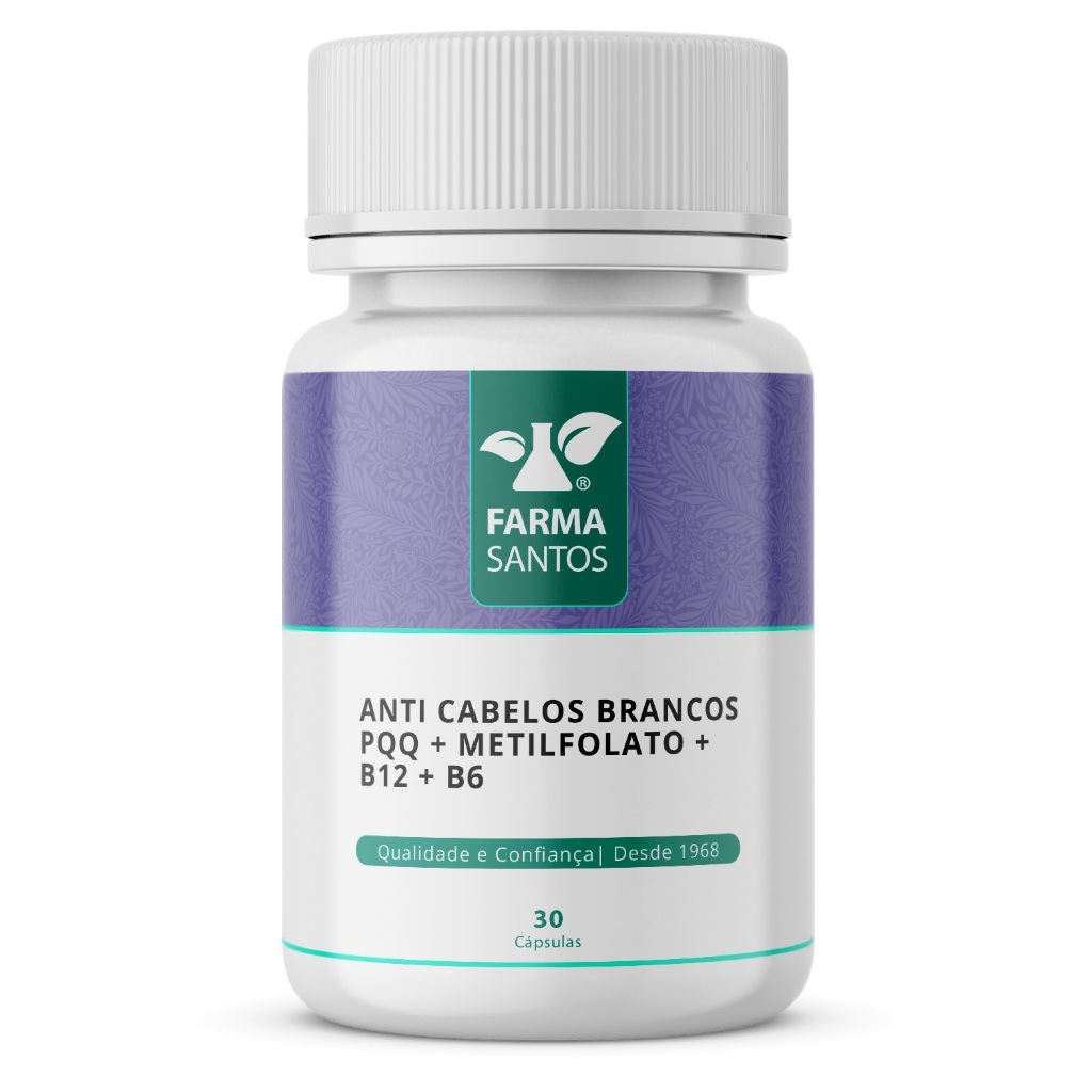 Anti Cabelos Brancos PQQ + Metilfolato + B12 + B6 30 Cáps em Oferta na Shopee