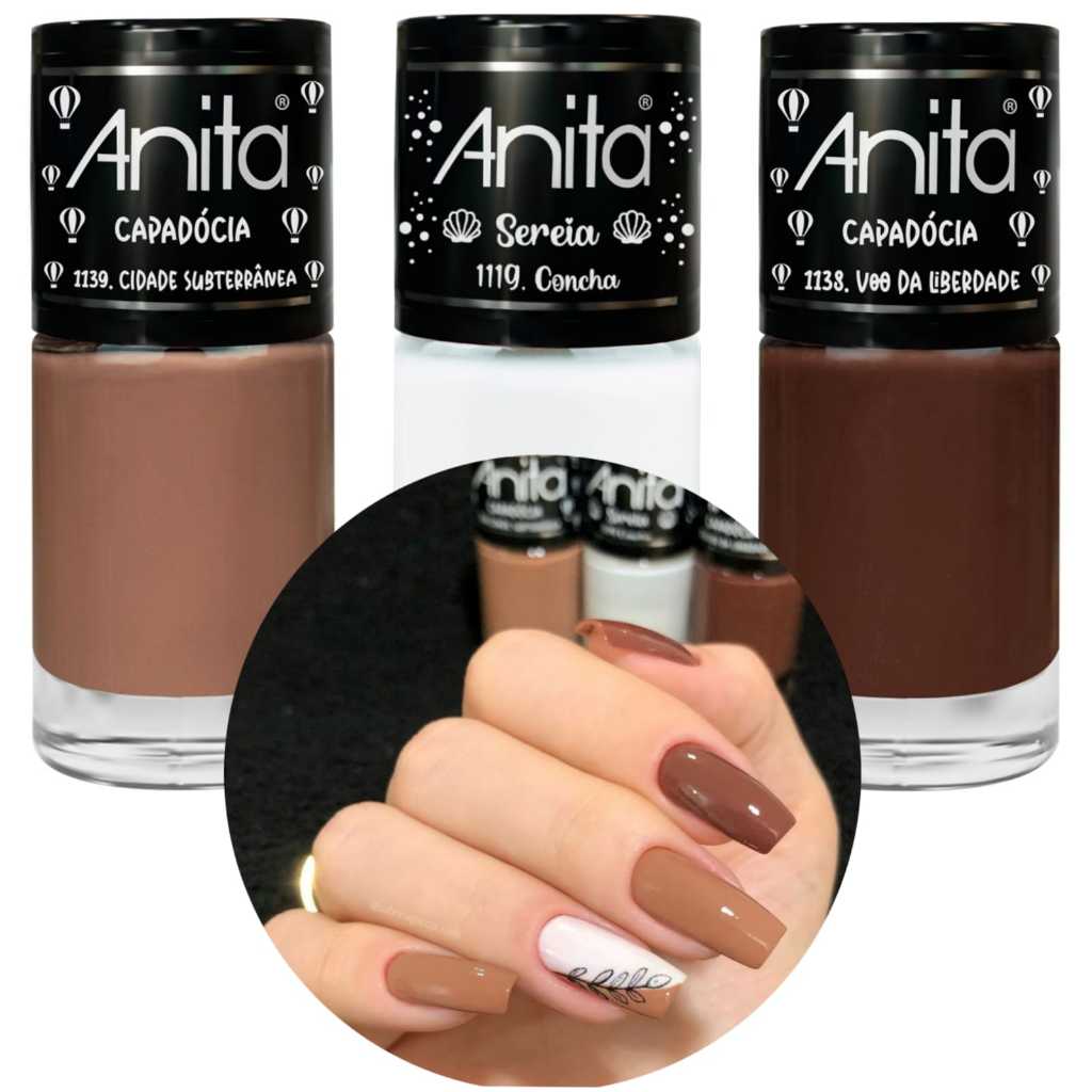 Kit 3 Esmaltes Anita DESTEMIDA em Oferta na Shopee
