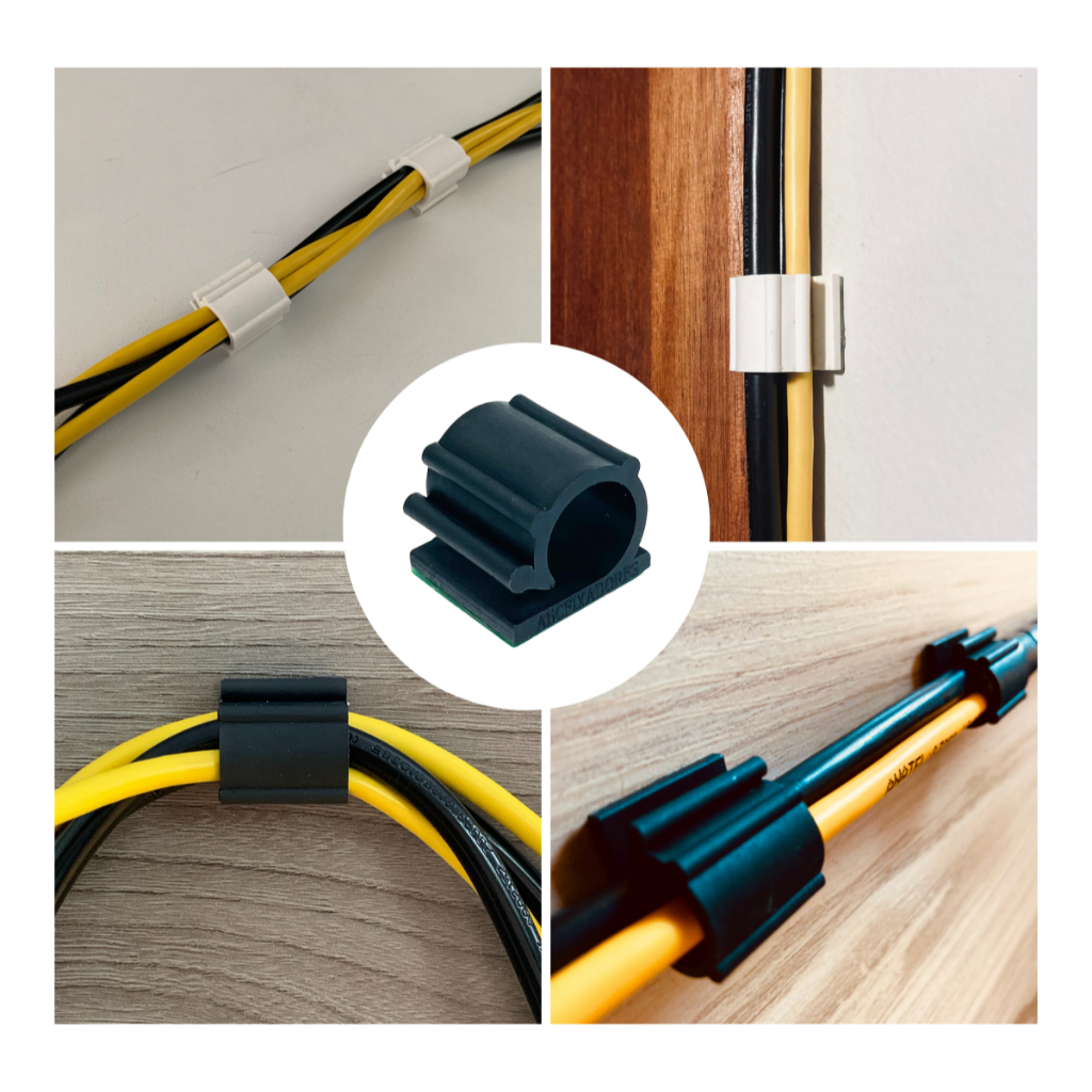 Detalhes do 20 peças organizador para fios e cabos até 13mm com fita adesiva extra forte 3M