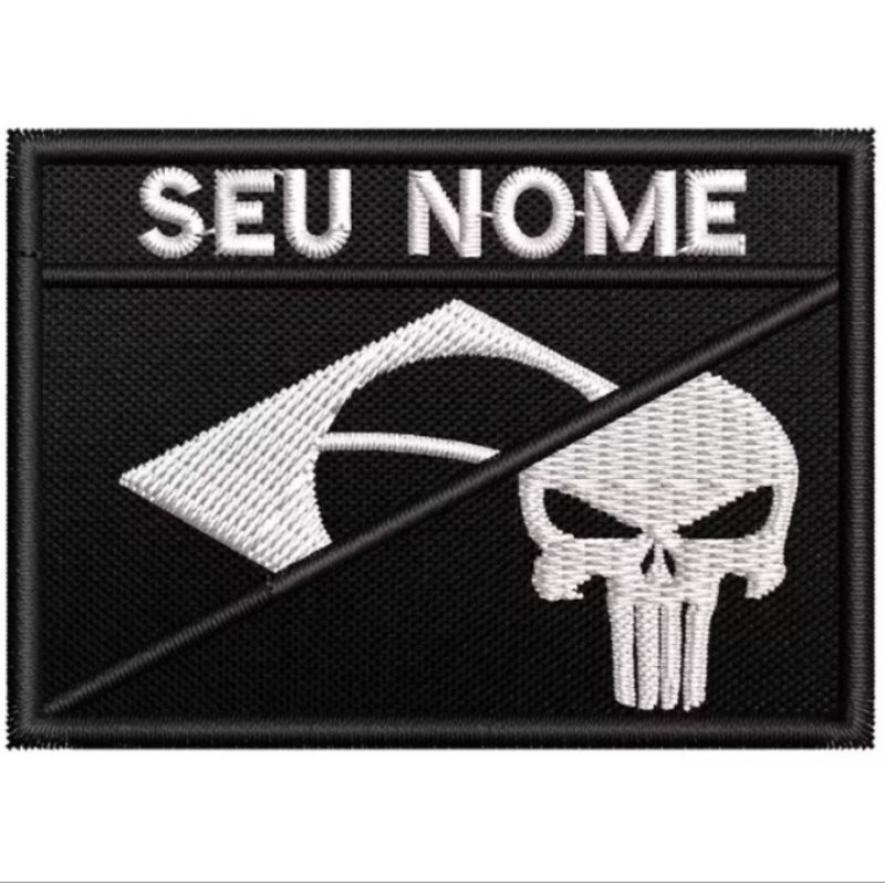 Patche Identificação Bandeira × Caveira - tarjeta de nome