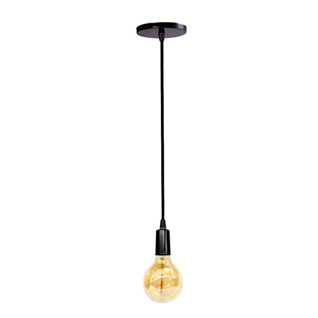 Luminária Pendente Fio Com Canopla Bocal E27 110/220 Volts Lusrte Esilo Retrô