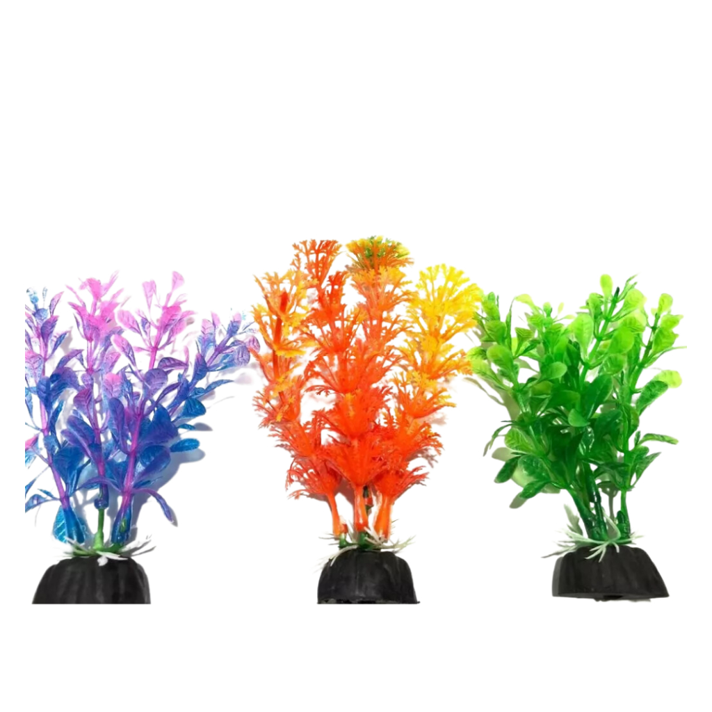 Kit Planta Plástica Aquário 10cm Betta Mix - 03un em Oferta na Shopee