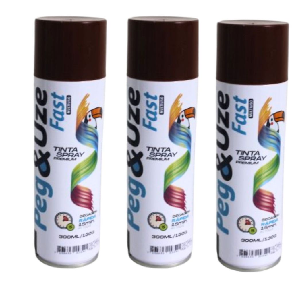 kit 3 Unidades Tinta Spray Premium 300ml Uso Geral Multiuso Secagem Rápida Uso Interno/Externo