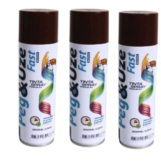kit 3 Unidades Tinta Spray Premium 300ml Uso Geral Multiuso Secagem Rápida Uso Interno/Externo