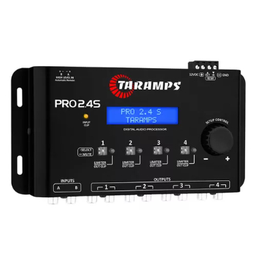 Processador De Audio Digital Taramps Pro 2.4s Equalizador Automotivo Crossover Som 4 Vias Regulador Audio