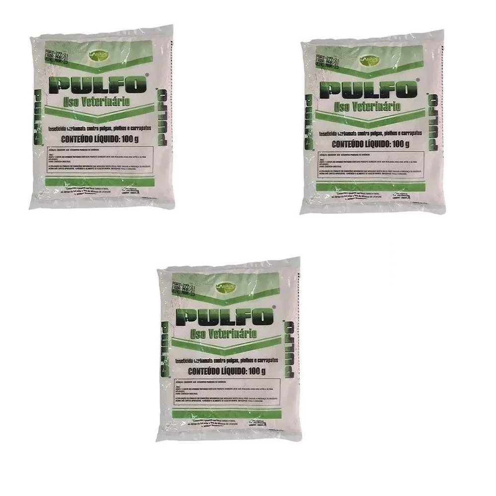 Kit 3 Unidades Piolhicida Pulfo Sache 100g - Laippe