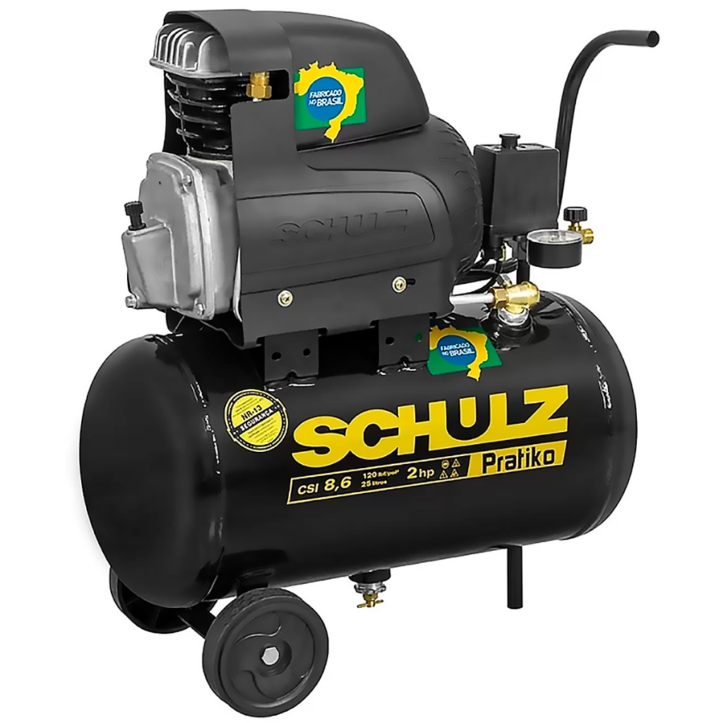 Motocompressor Pratiko Schulz CSI 8.6/25Lts 2HP Mono 110v