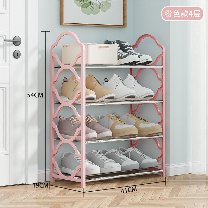 Sapateira Preto/Branco/Rosa/Azul Organizador Prateleira Vertical Multiuso 4 divisórias