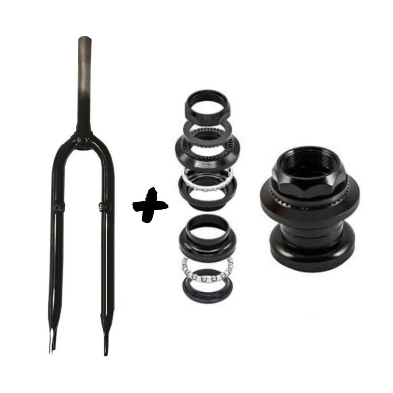 Garfo para Bicicleta MTB Aro 26 x 1,90 em Aço Carbono com Caixa de Direção