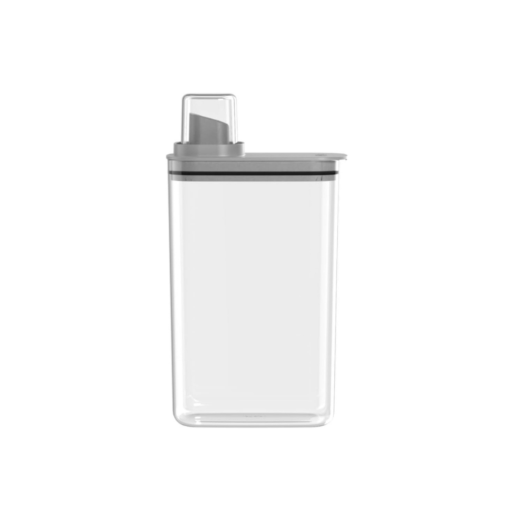 Dispenser Organizador Transparente Lavanderia Para Sabão Amaciante Alvejante Líquido 2,3l Chumbo Ou