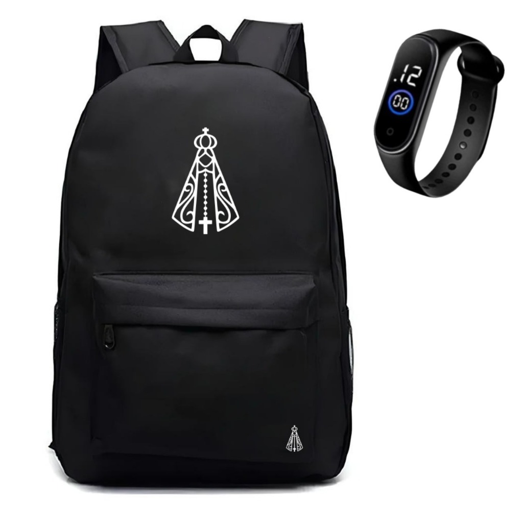 Mochila Escolar Igreja Católica Grande + Relógio em Oferta na Shopee