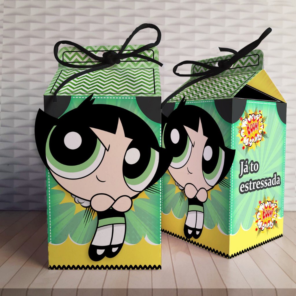 Caixa Personalizada Docinho Super Poderosas - 10 UNIDADES | Lembrancinha Caixinha para Festa | Aniversario Kit Festa
