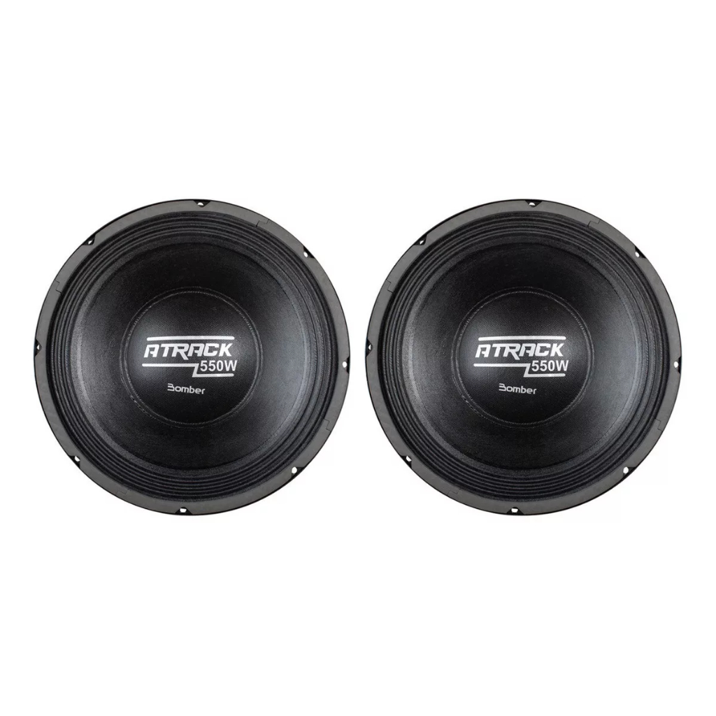 Par Alto Falante Woofer Bomber Atrack 12 Polegadas 550W Rms 4 Ohms - Spare Parts and Accessories for Vehicles