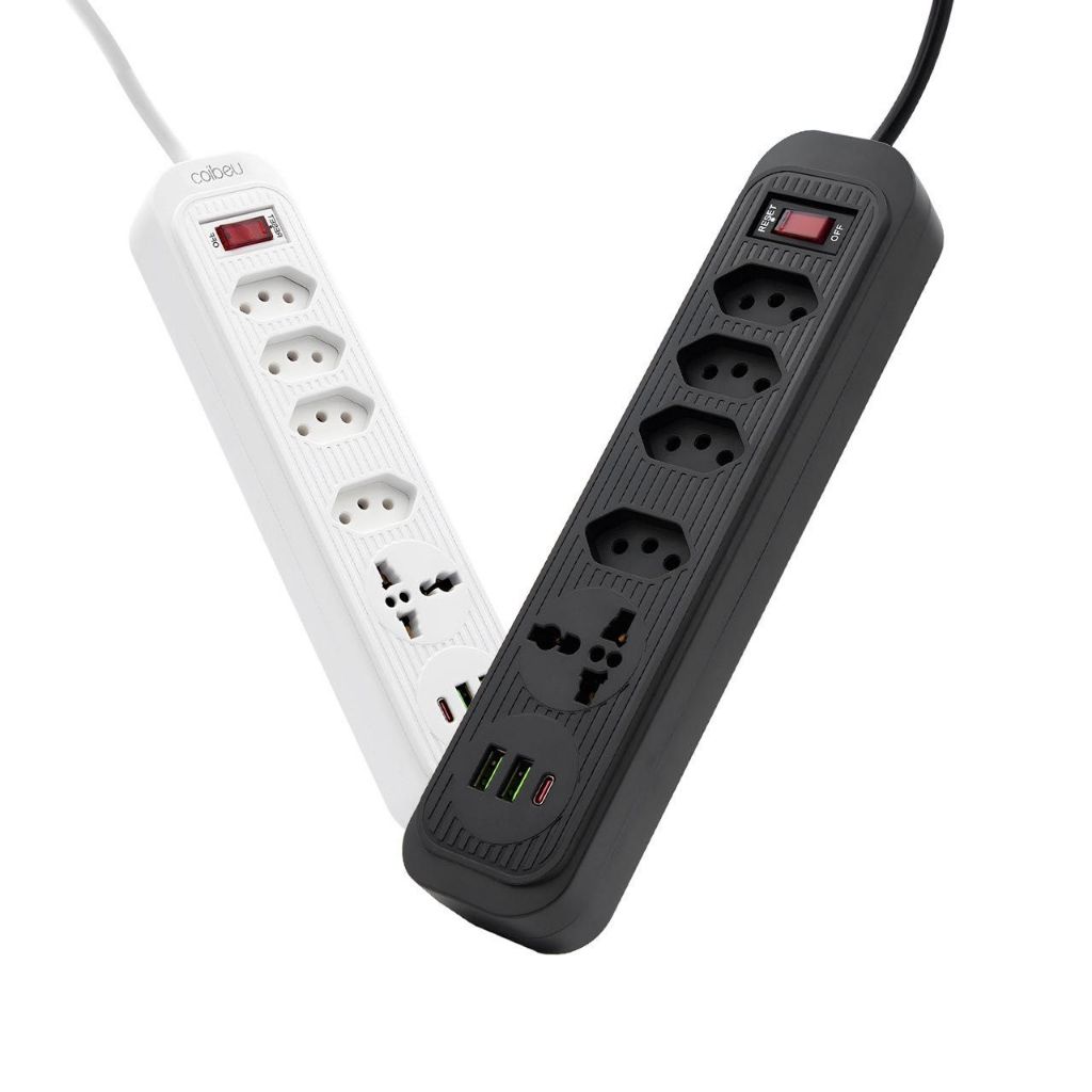 Extensão 4 Tomada  2 Usb 1 Type-C 1 Universal Proteção Led Bivolt Power Filtro De Energia em Oferta na Shopee