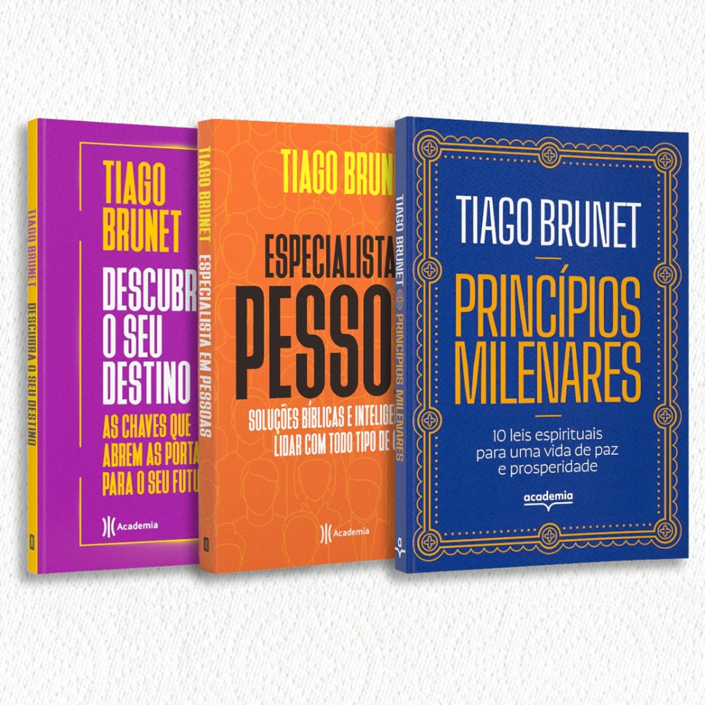 Kit Tiago Brunet | 3 Livros | Descubra seu destino, Especialista em Pessoas & Princípios Milenares