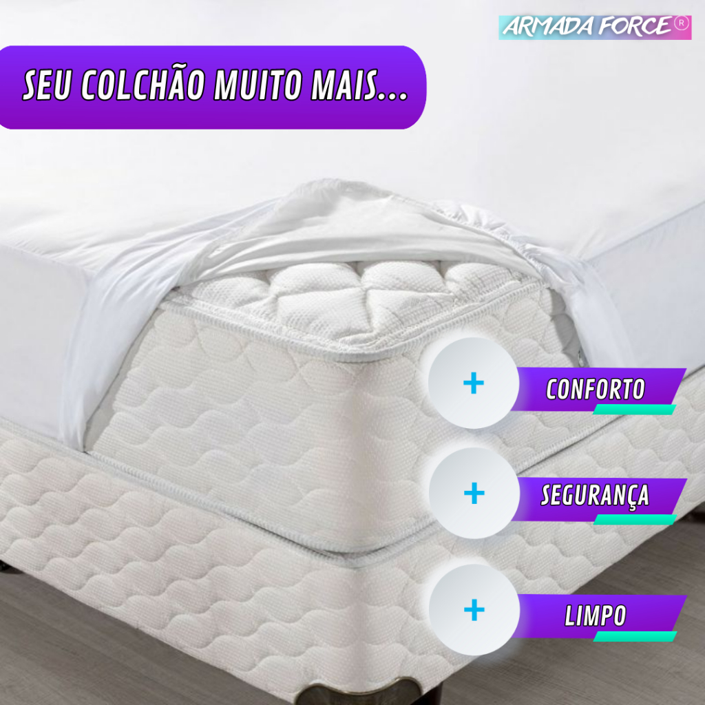Capa Protetora de Colchão Impermeável Anti Líquidos  com Elastico Casal Queen King Berço