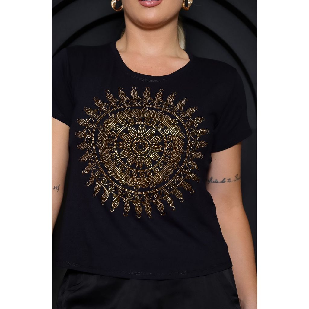 Blusa Feminina T-shirt Mandala do sol