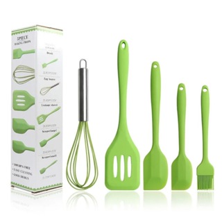 Kit 5 Peças Utensílios de Cozinha Silicone Colher Espátula Fue Espátula Pequena Pincel em Oferta na Shopee