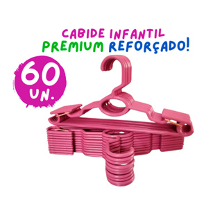 Kit 60 Cabides Infantil Bebê Baby Reforçado Rosa Plástico Cruzeta Roupa Resistente Premium em Oferta na Shopee