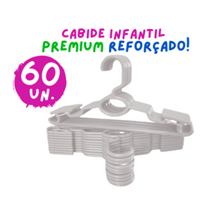 Kit 60 Cabides Infantil Bebê Baby Reforçado Branco Plástico Cruzeta Roupa Resistente Premium em Oferta na Shopee