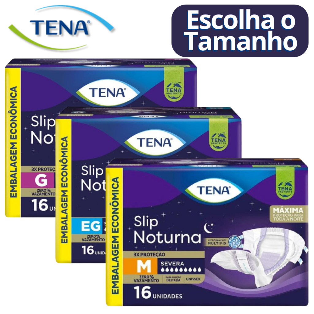 Fralda Geriátrica Tena Slip Noturna Mega M G EG - 1 Pacote