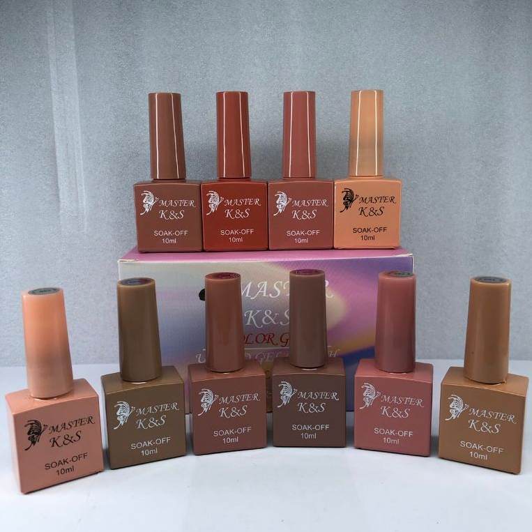 Kit Esmaltes Em Gel K&S 10ml tons nude