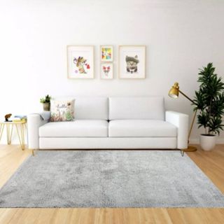 Tapete 2,00 x 3,00 Cinza Claro Pelo Médio Macio Fácil de Limpar em Oferta na Shopee