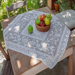 Toalha De Cha Centro De Mesa Coqueiro 80x80cm Quadrada