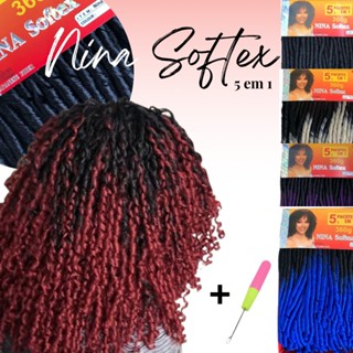Nina Softex Cabelo Cacheado 5 em 1 Pacotão 360gr - 90cm Crochet Braids em Oferta na Shopee