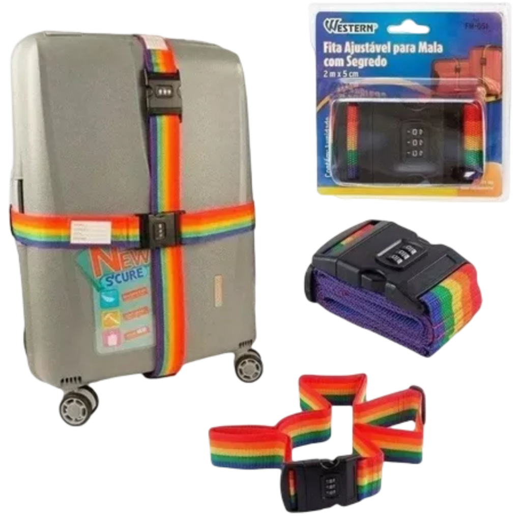Fita Para Mala Com Segredo Western 2m X5cm Ajustavel Western