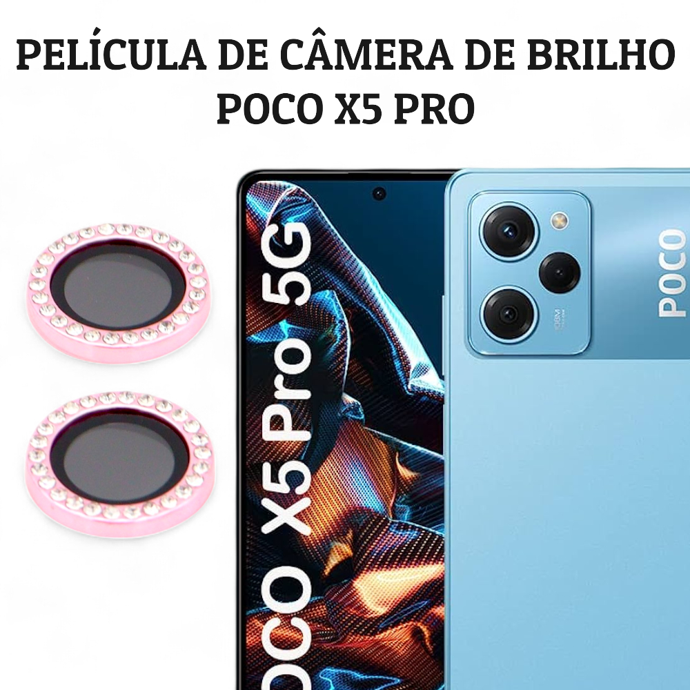 KIT (2 peças) Película câmera Diamante Para Poco X5 PRO Película protege Brilhante