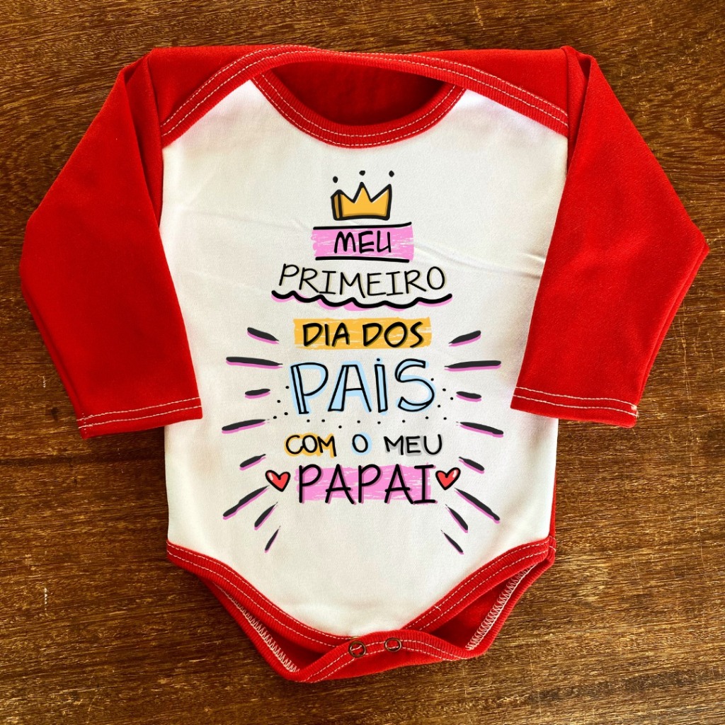 Bory o Meu Primeiro dia dos Pais com o meu Papai - Moletom Bebes