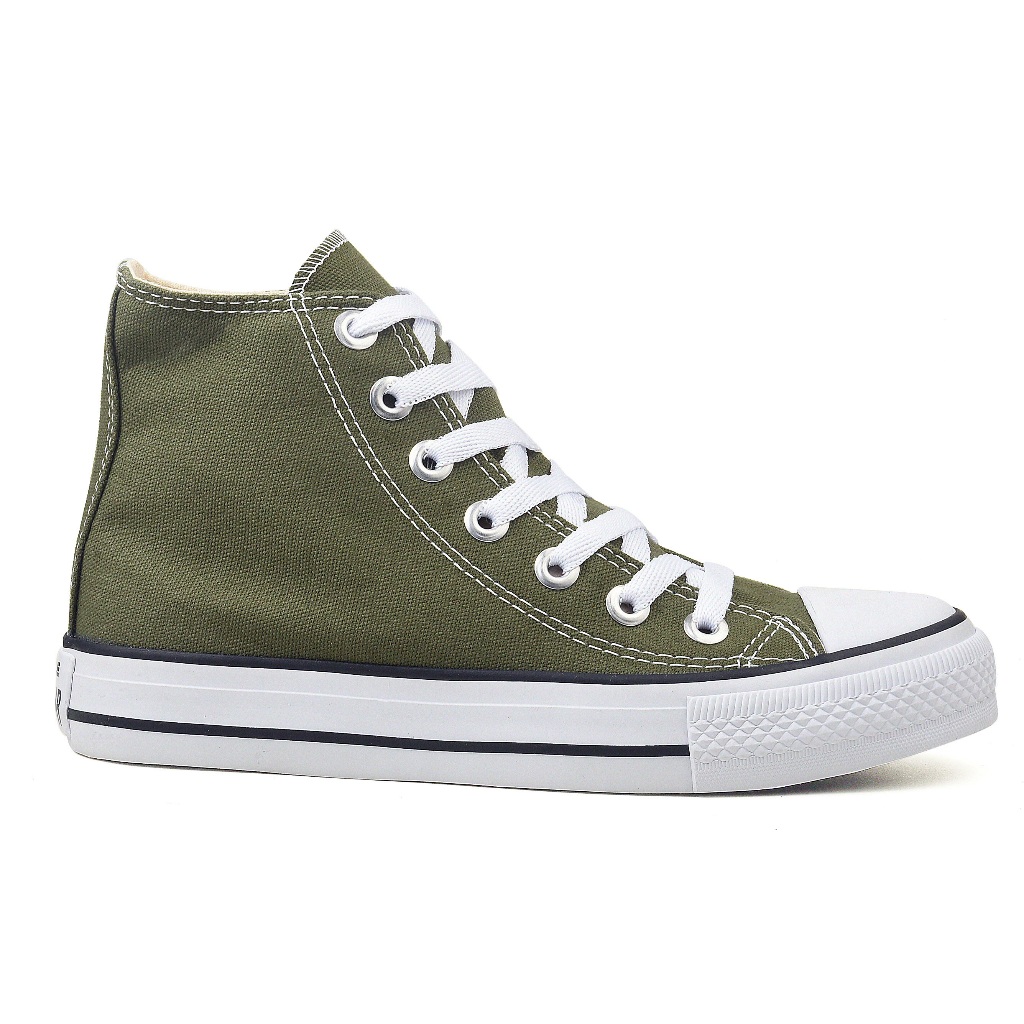 Tênis Old Star Cano Alto All Médio Unissex Promoção Verde Militar