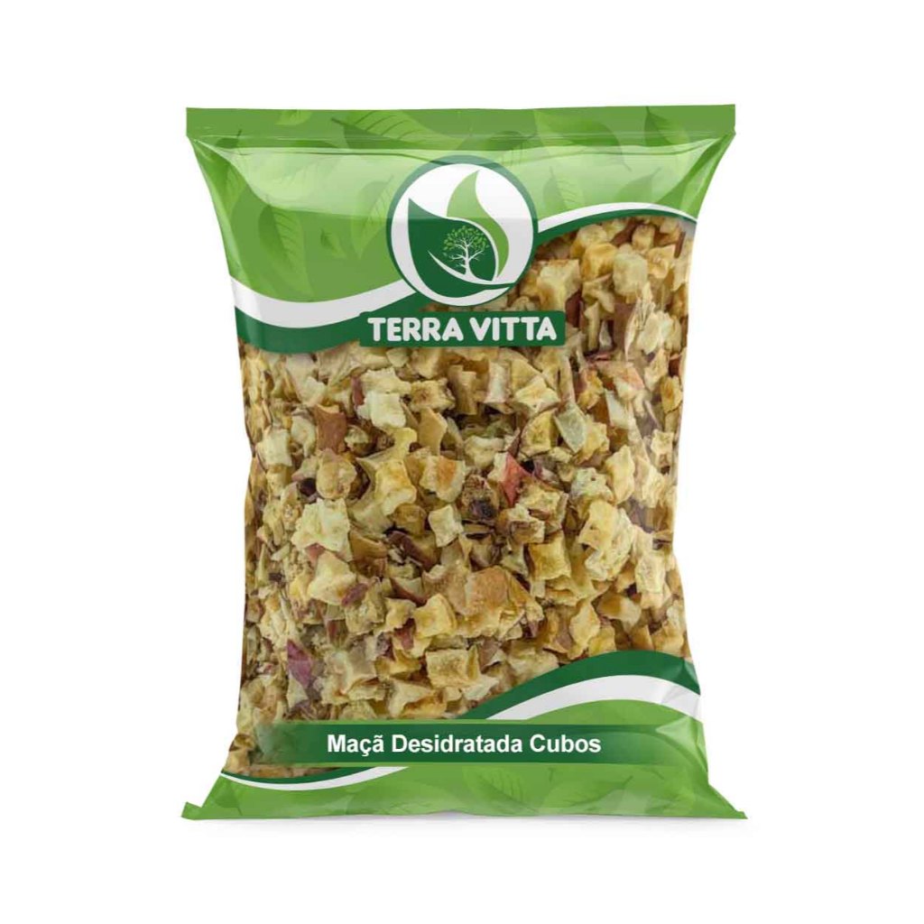 Maçã Desidratada Cubos 500g em Oferta na Shopee