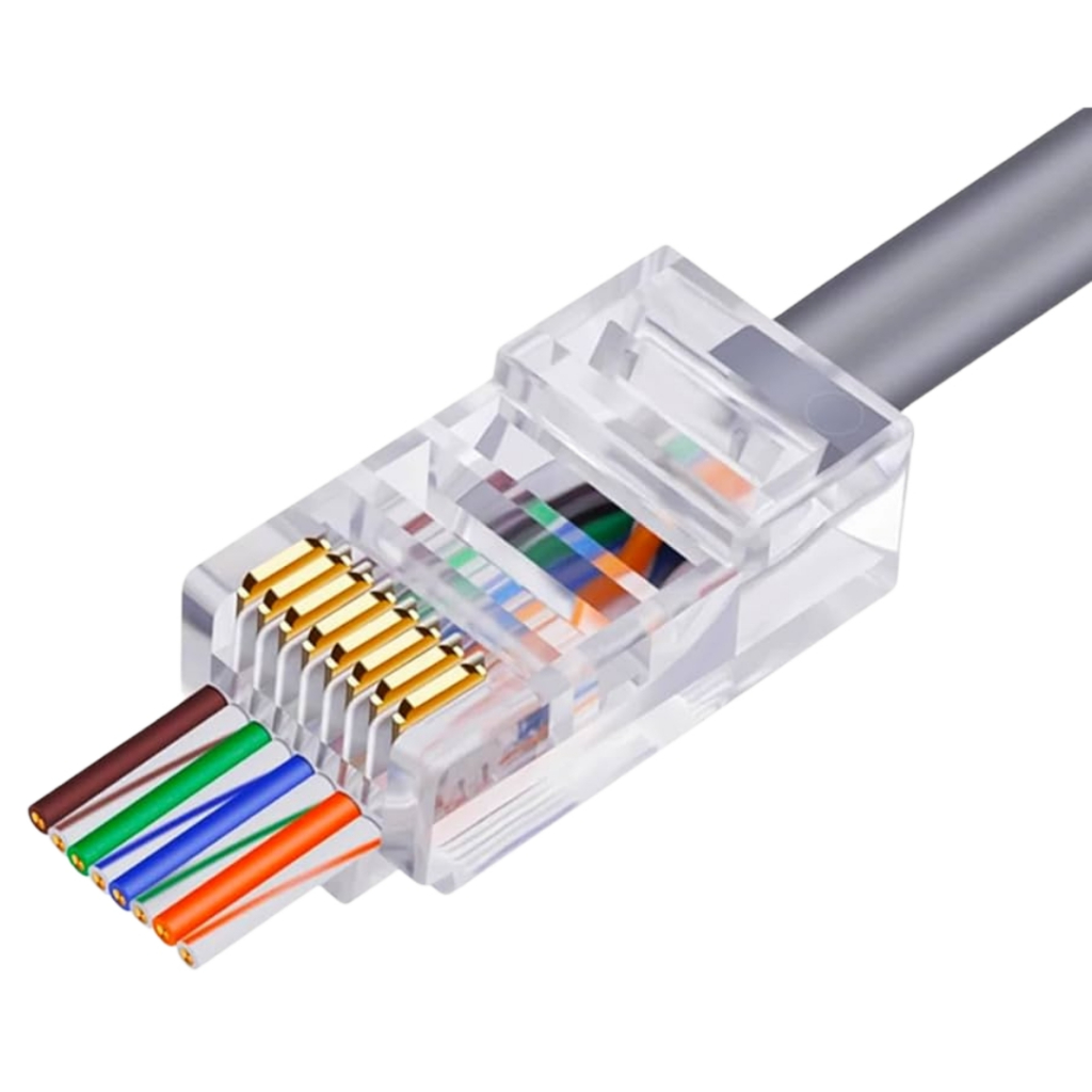 Conector RJ45 Vazado / Passagem EZ Crimp Cat.5E 8 Pinos