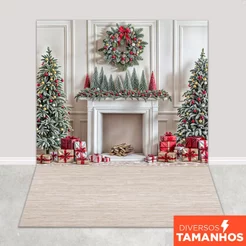 Fundo Fotográfico Natal Boiserie Em Tecido FNT-806