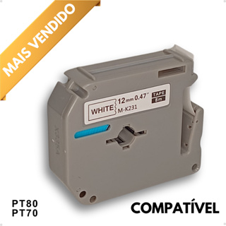 Fita Compatível Para Rotuladora Brother PT70 PT80 PT90 MK231 Branca resistente à água em Oferta na Shopee