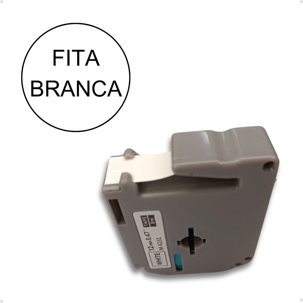 Fita Compatível Para Rotuladora Brother PT70 PT80 PT90 MK231 Branca resistente à água