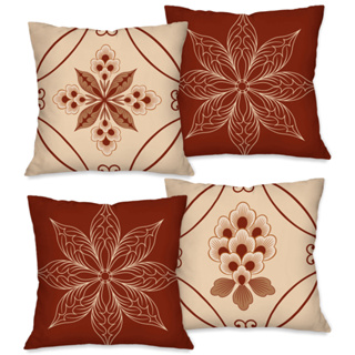 Kit com 4 Capas para Almofadas Decorativas Flores 45x45 cm em Oferta na Shopee