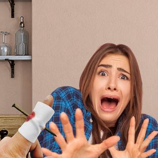 ANEL DEDO MACHUCADO CURATIVO COM PREGO FANTASIA DIVERTIDA + SANGUE ARTIFÍCIAL FESTA HALLOWEEN em Oferta na Shopee