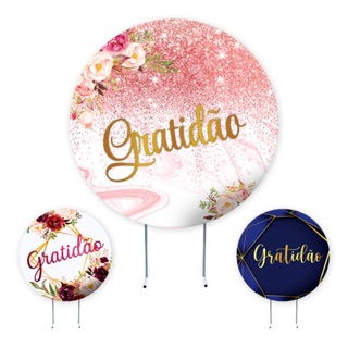 Painel de Festa Capa Gratidão, Painel Gratidão Marmorizado, Painel Redondo, Redondo, Painel Agradeço em Oferta na Shopee